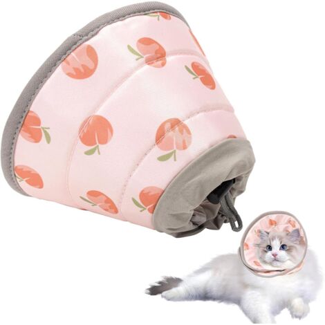 Elizabeth Anti-Licking Adjustable Anti-Scratch Cat Collar, Soft Collar for Cats After Surgery, Elizabeth Recovery Cone Collar for Puppies Small Dogs (Pink, S)