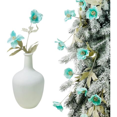 Elleboro azzurro su un ramo - fiori per un albero di Natale 43 cm