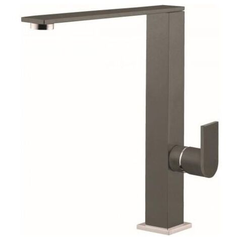 Elleci Flat MKKFLA93 - Miscelatore da cucina monocomando, da incasso, Keratek Plus, canna girevole, 25,2 cm, Dove Grey