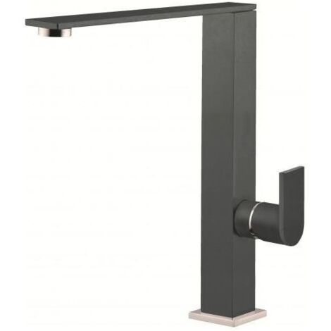 Elleci Flat MKKFLA99 - Miscelatore da cucina Mono Splitcomando, da incasso, Keratek Plus, canna girevole, 25,2 cm, Dark Grey