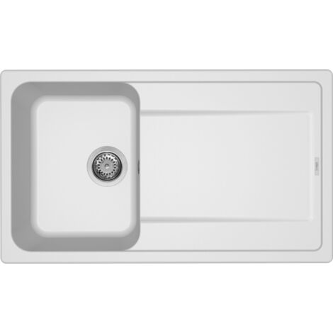 ELLECI Lavello da Incasso  1 Vasca a Gocciolatoio Life 400 Granitek Bianco
