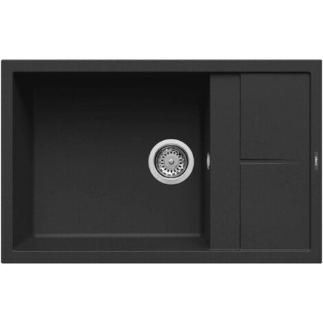 Elleci Lavello Unico 310 78x50cm 1 Vasca con Gocciolatoio Black 86