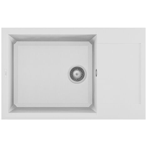 Elleci LGY31068 Easy 310 Lavello Granitek Gocciolatoio reversibile 1 Vasca 78 cm Bianco