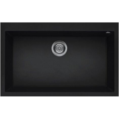 Elleci LKQ13086 Quadra 130 Lavello Keratek 1 Vasca 79 cm Nero
