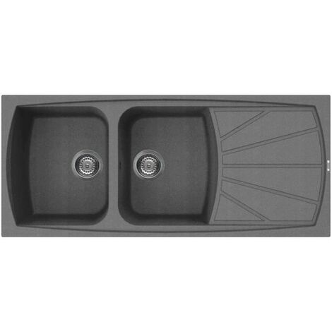 Lavello Incasso Cucina Elleci Living cm.116X50 LML50073 2 Vasche Titanium