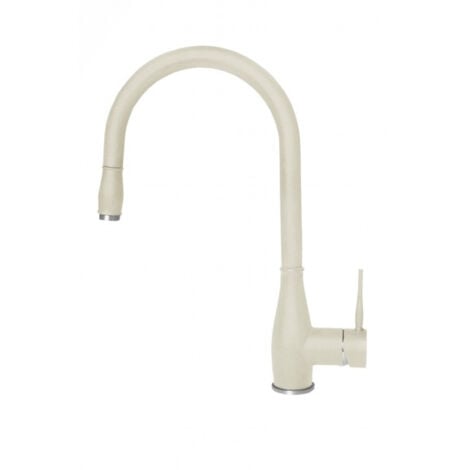 Elleci Neva G62. Tipo di beccuccio: Estraibile, Colore del prodotto: Bianco, Materiale del rubinetto: Granitek. Altezza sopra la superficie di fissaggio (max): 38,6 cm, Distanza diffusor... - MGKNEV62