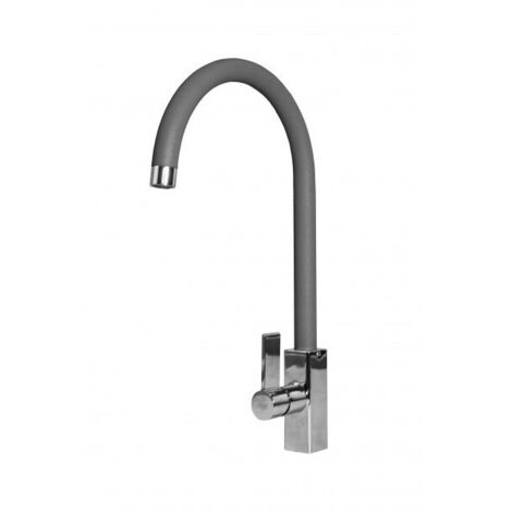 Elleci Rain MMKRAI73 - Miscelatore da cucina Mono Splitcomando, da incasso, Metaltek Titanium, canna girevole, 40 cm, Titanium