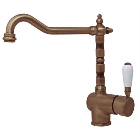 Elleci Rio. Tipo di beccuccio: Estraibile, Colore del prodotto: Rame, Controllo del flusso d'acqua: Leva sanitaria. Altezza sopra la superficie di fissaggio (max): 29 cm, Distanza tra fo... - MIKRIORA