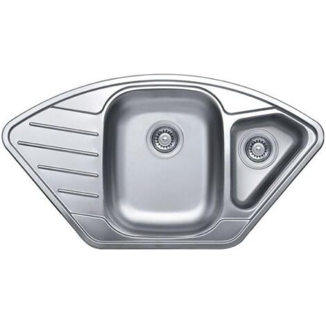 Elleci Special Esa 920 LIX920SASEX - Lavello da incasso 2 vasche + gocciolatoio, Acciaio inox satinato, 92x50 cm, da incasso, Inox satinato