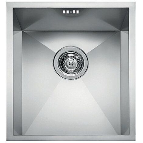Elleci Square 340 LIQ340SACUN - Lavello da incasso 1 vasca, Acciaio inox satinato, 38x44 cm, da incasso, Inox satinato