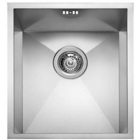 Elleci Square 500 LIQ500SAC - Lavello da incasso 1 vasca, Acciaio inox satinato, 54x44 cm, da incasso, Inox satinato