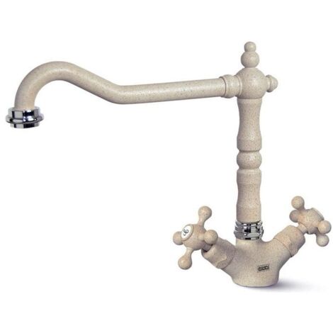 Elleci Tago MGKTAG51 - Miscelatore da cucina doppio comando, da incasso, Acciaio inox, canna girevole, 17 cm, Acciaio satinato