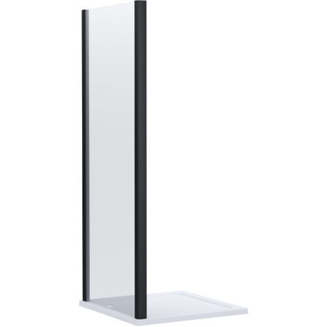 Ellenhall Contemporary Shower Enclosure 8mm Glass Side Panel, 800mm, Matt Black