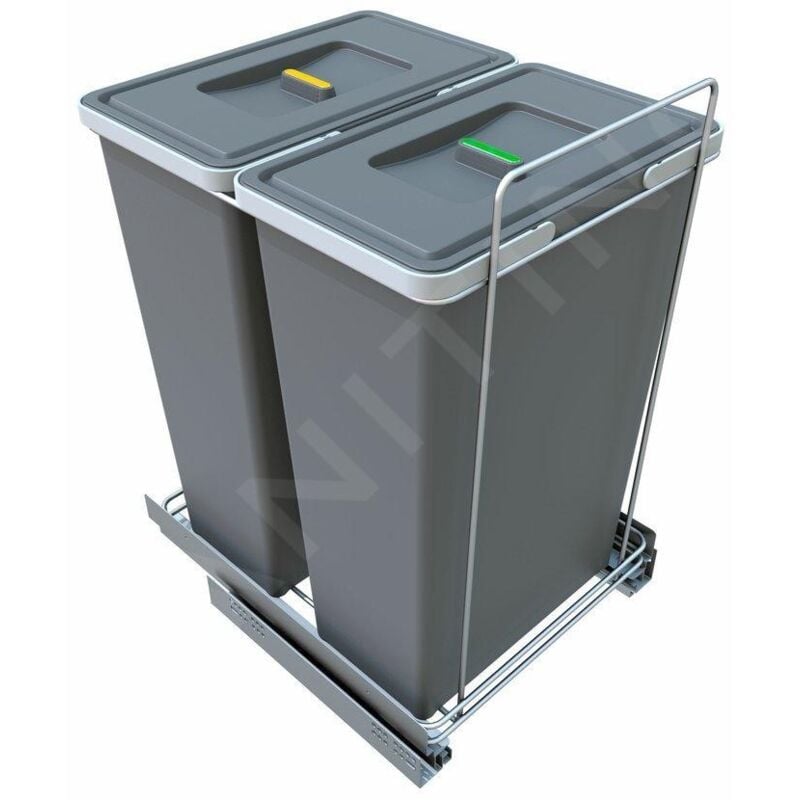 Elletipi - Ecofil - Poubelle encastrable, cloisonnée, 70 l PF01 53A2