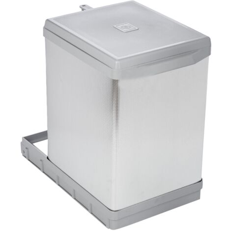 Elletipi PAL609/1ALL - Pattumiera Estraibile Automatica per Base, Plastica, 17 L, Grigio, 25 x 41 x 39.5 cm
