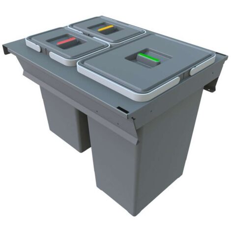 Elletipi Square 2.0 - Eingebauter Abfallbehälter, geteilt, 40 l PA3 INC5045A