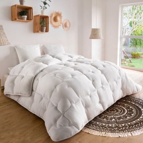 IDMARKET ELLIE edredón microfibra blanco 220x240 CM 700 gr + 2 almohadas