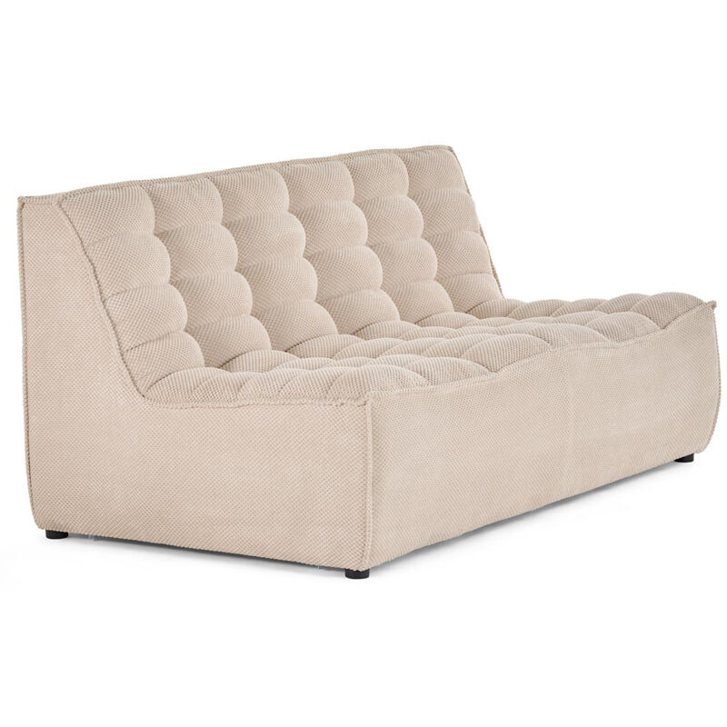Lisa Design - Ellie - module d'assise sans accoudoir 2 places en velours texturé - beige
