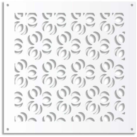 ELLISSE - Panneau ajouré en PVC - Brise-soleil - Couleur : blanc - Dimension : 48x48 cm