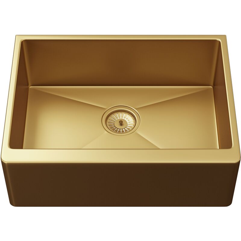 Excel Single Bowl Belfast Style Sink & Waste Gold - Ellsi