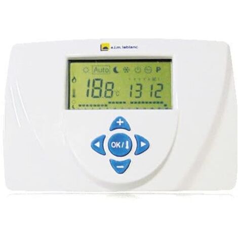 Elm Leblanc – Thermostat d'ambiance programmable – Alimentation piles – Commande déportée avec sonde intégrée – Compatible chaudières à condensation - 7716780149