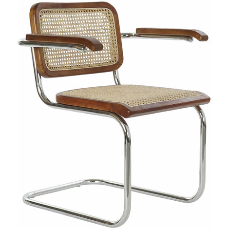 DKD HOME DECOR ELM Ratan Chair 65.5x62x79 Dunkelbraun Grid Elm Ratan Metall mehrfarbige Farbfamilienstühle und Stühle Details Details Details