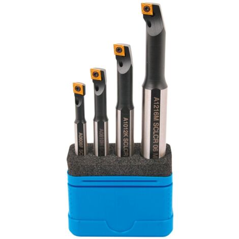 ELMAG Bohrstangen-Set mit Innenkühlung 4-tlg.Mod. SCLCR 95° inkl. Wendeplatten DM (6-8-10-12mm)