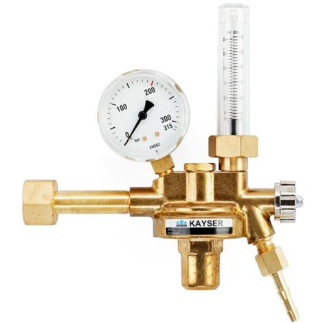 ELMAG Druckregler Argon/Co2 mit Flowmeter, mit 1 Manometer, Ø 63mm & Flowmeter, 200 bar, 5-30 l/min.