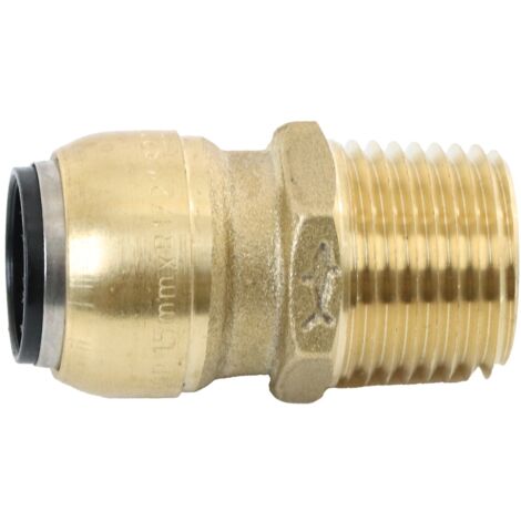ELMAG Einschraub-Steckverbinder Messing SharkBite für Rohr 15 mm und 1/2