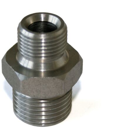 ELMAG HD-Doppelnippel Edelstahl AISI 304, AG 1/2 x AG 3/8, bis 400 bar, mit 60° Universaldichtkegel