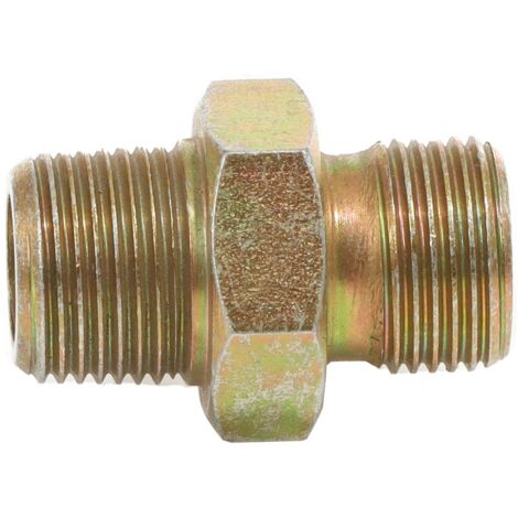 ELMAG HD-Doppelnippel Stahl verzinkt, AG 3/8 x AG 3/8, bis 400 bar, 1 x mit 60° Universaldichtkegel