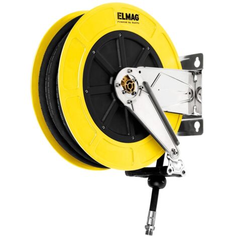 ELMAG INDUSTRIE Schlauchaufroller Edelstahl 4432/32, für Wasser 130°C, 18 m, 3/8, 200 bar, ABS-Kunststofftrommel