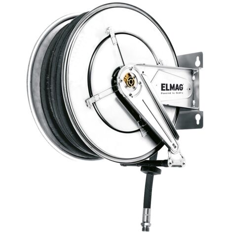 ELMAG INDUSTRIE Schlauchaufroller Edelstahl 542/12, für Druckluft u. Wasser 70°C, 20 m, 3/4, 20 bar