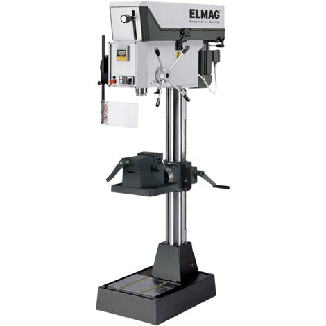 ELMAG PREMIUM Highspeed-Säulenbohrmaschine Modell R32VS PGM inkl. schwenkbarem Schraubstocktisch