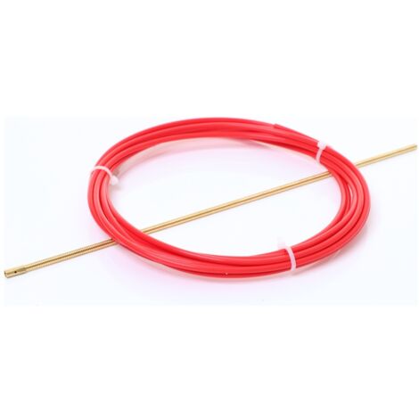 ELMAG PTFE-Seele 4,5 m rot, f. Alu-, Edelstahl u. Miglötdraht Ø 1,0 -1,2 mm, mit Führungsspirale, Haltenippel & O-Ring