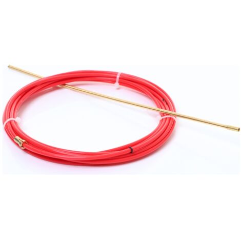 ELMAG PTFE-Seele 5,5 m rot, f. Alu-, Edelstahl u. Miglötdraht Ø 1,0 -1,2 mm, mit Führungsspirale, Haltenippel & O-Ring