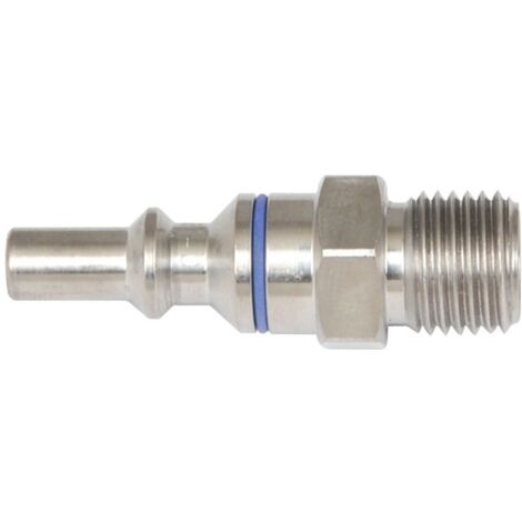 ELMAG Sauerstoff-Edelstahlstecknippel, AG 1,4 zu Handgriff nach EN 561