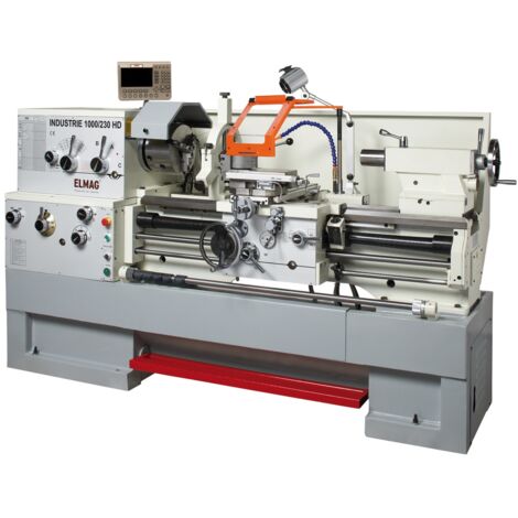 ELMAG Universal-Drehmaschine INDUSTRIE 1500/230 HD, inkl. RÖHM-Drehfutter inkl. 3-Achs-Positionsanzeige inkl. Schnellwechsel-Stahlhalter Set, System