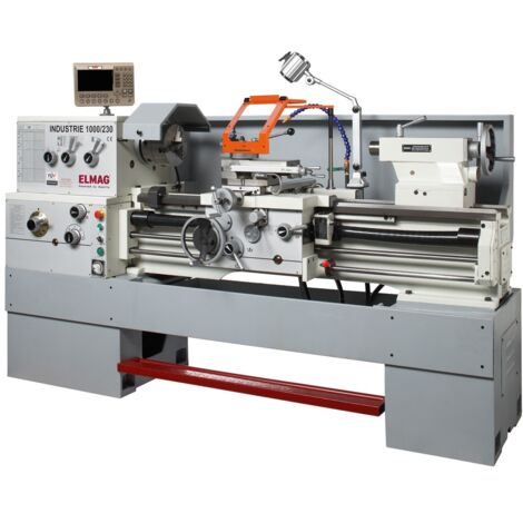 ELMAG Universal-Drehmaschine INDUSTRIE 1500/230 K, inkl. RÖHM-Drehfutter inkl. 3-Achs-Positionsanzeige inkl. Schnellwechsel-Stahlhalter Set, System