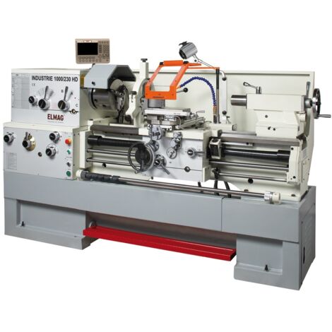ELMAG Universal-Drehmaschine INDUSTRIE 2000/230 HD, inkl. RÖHM-Drehfutter inkl. 3-Achs-Positionsanzeige inkl. Schnellwechsel-Stahlhalter Set, System