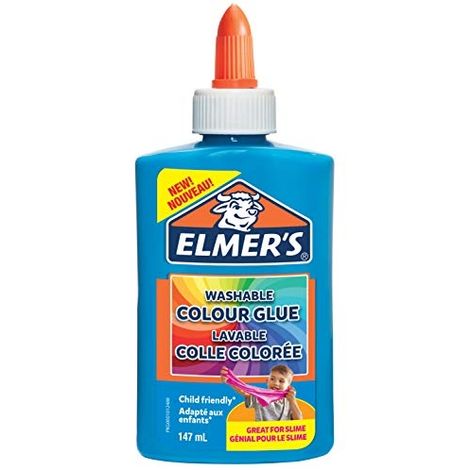 ELMERS COLLE PVA COLORÉE BLEU 147 ML LAVABLE IDÉALE POUR FABRIQUER DU SLIME 1 UNITÉ ELMER'S 2109500