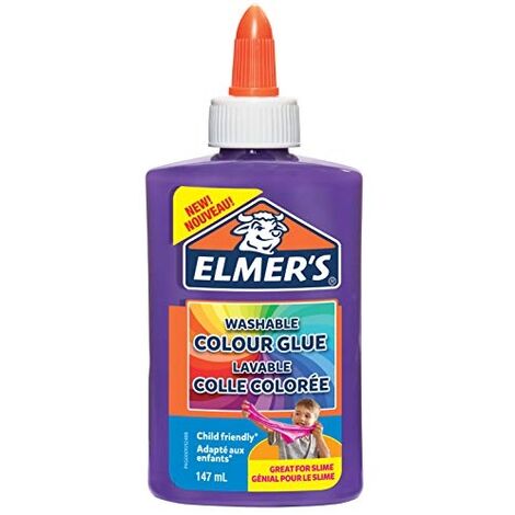 ELMERS COLLE PVA COLORÉE VIOLET 147 ML LAVABLE IDÉALE POUR FABRIQUER DU SLIME 1 UNITÉ ELMER'S 2109502