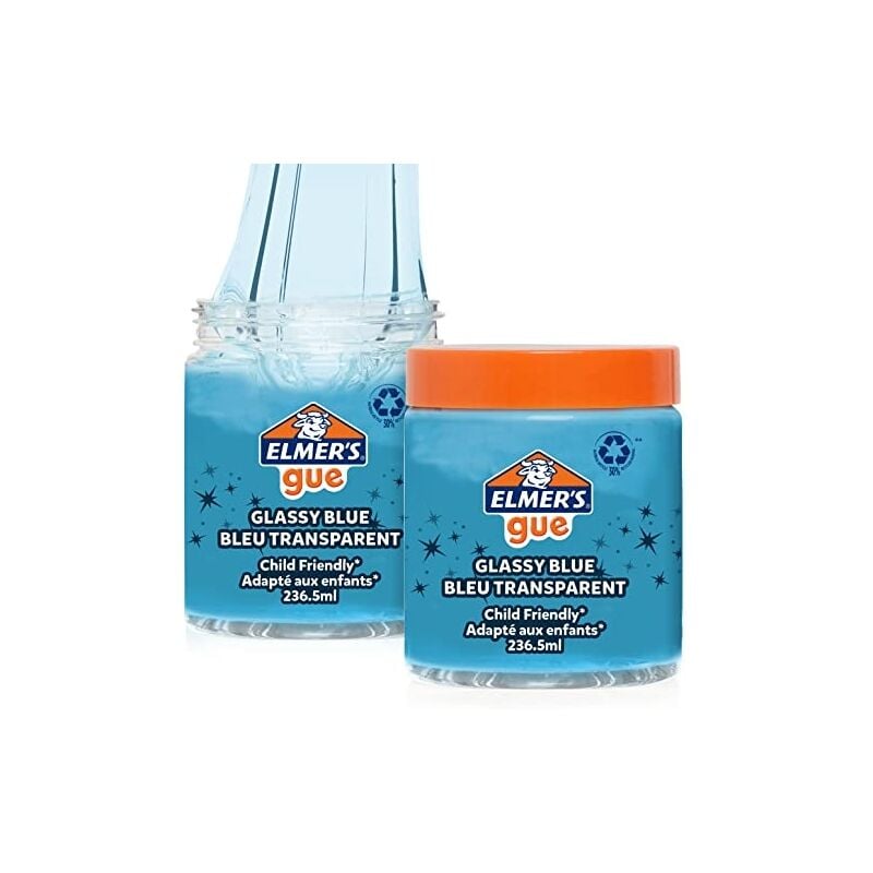Gue slime préfabriqué slime brillant bleu idéal pour mélanger à d'autres ingrédients 236,5 ML pack de 1 - Elmer's