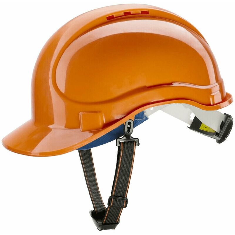 Image of Elmetto abs E1 casco da lavoro caschi cantiere regolabile rapido sottogola Arancione - Neri
