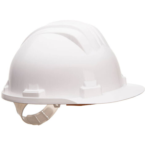 Elmetto da Cantiere con Regolazione a Fibbia Bianco Unica
