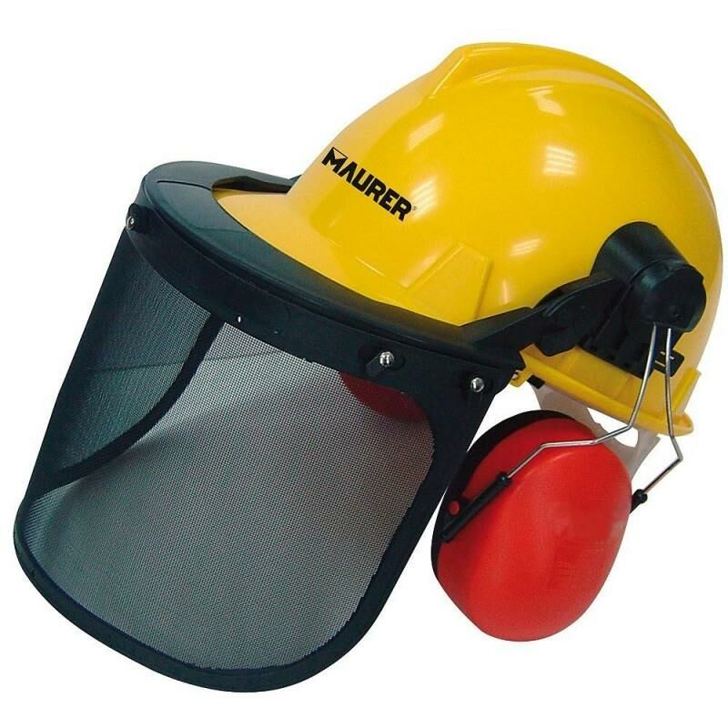 Image of Casco con visiera, visiera in rete e protezione dell'udito