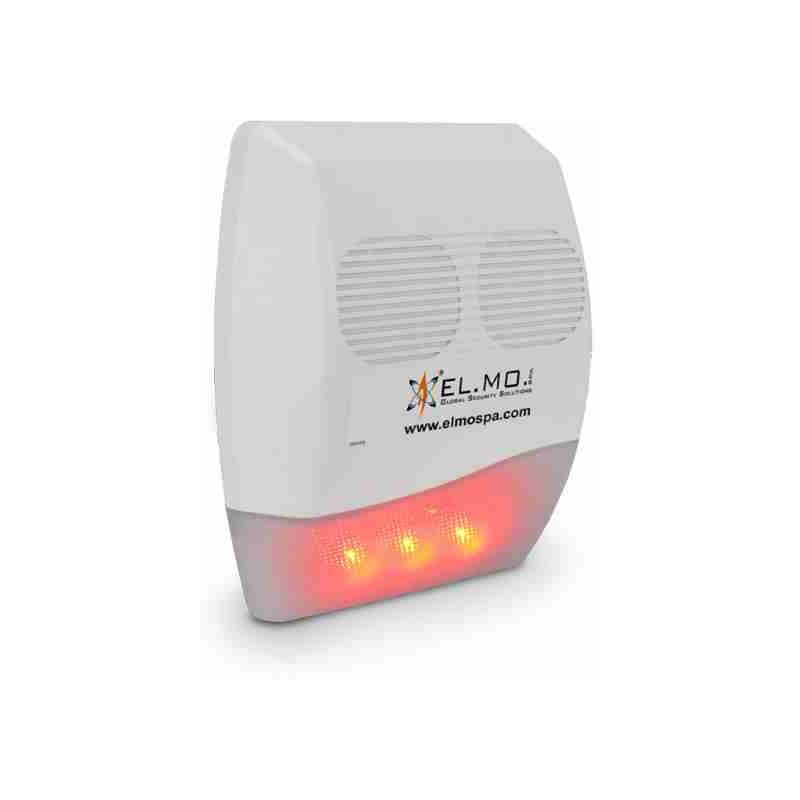 Sirène extérieure auto-alimentée avec 2 klaxons, clignotant led orange et led d'état du système bleue