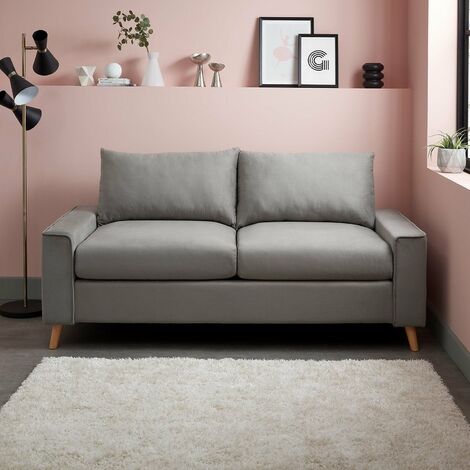 Elodie 2 seater sofa – grey velvet - modern - Grey