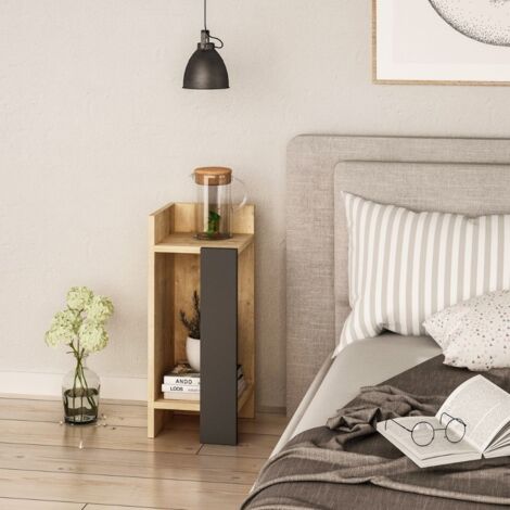 Elos Design Couchtisch Eiche Eiche Anthrazit Paneel 25x25x60h links