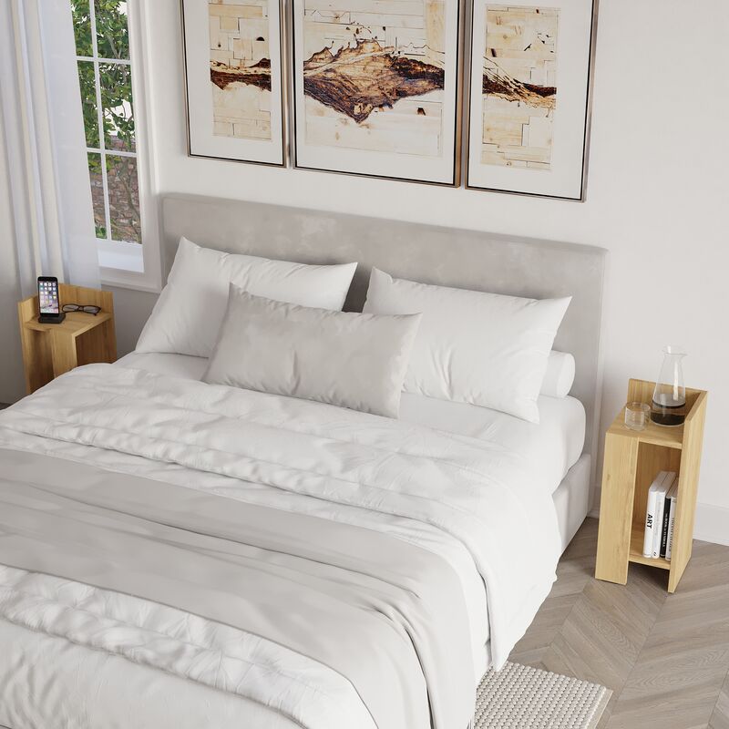 Decortie - Elos Moderner Nachttisch Links Und Rechts 25cm Schmal - Eiche - Eiche